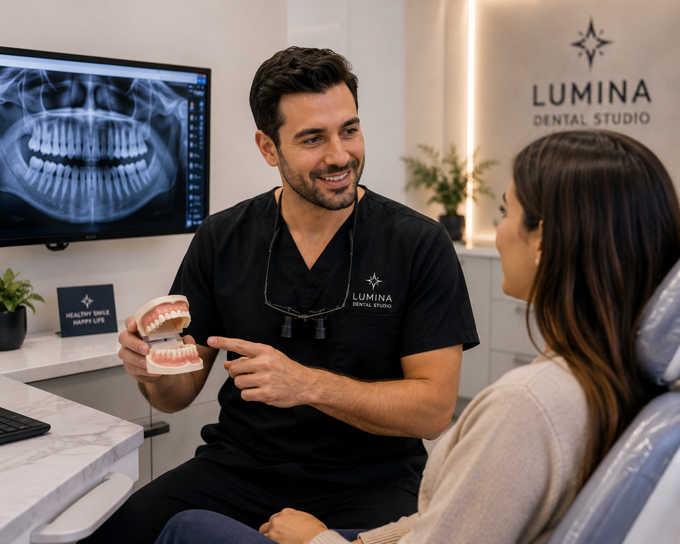 Dentist explaining a treatment plan